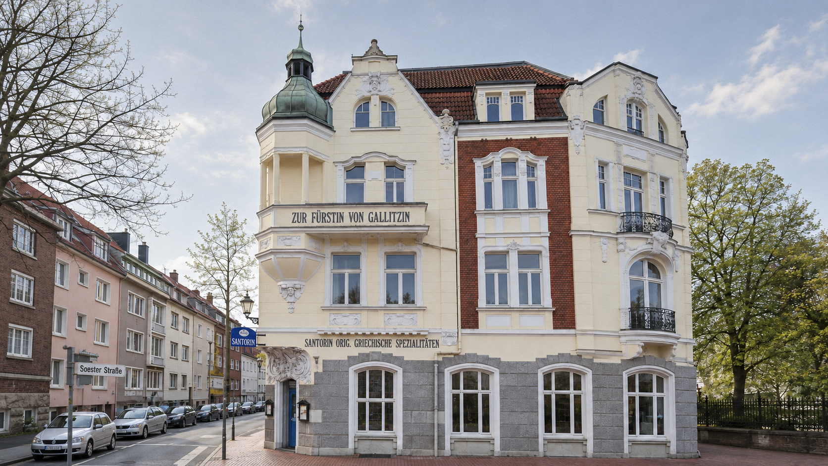 Historische denkmalgeschützte Fassade in Münster