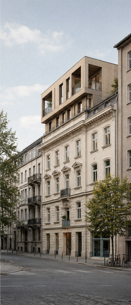 Historisches Stadthaus mit moderner Aufstockung